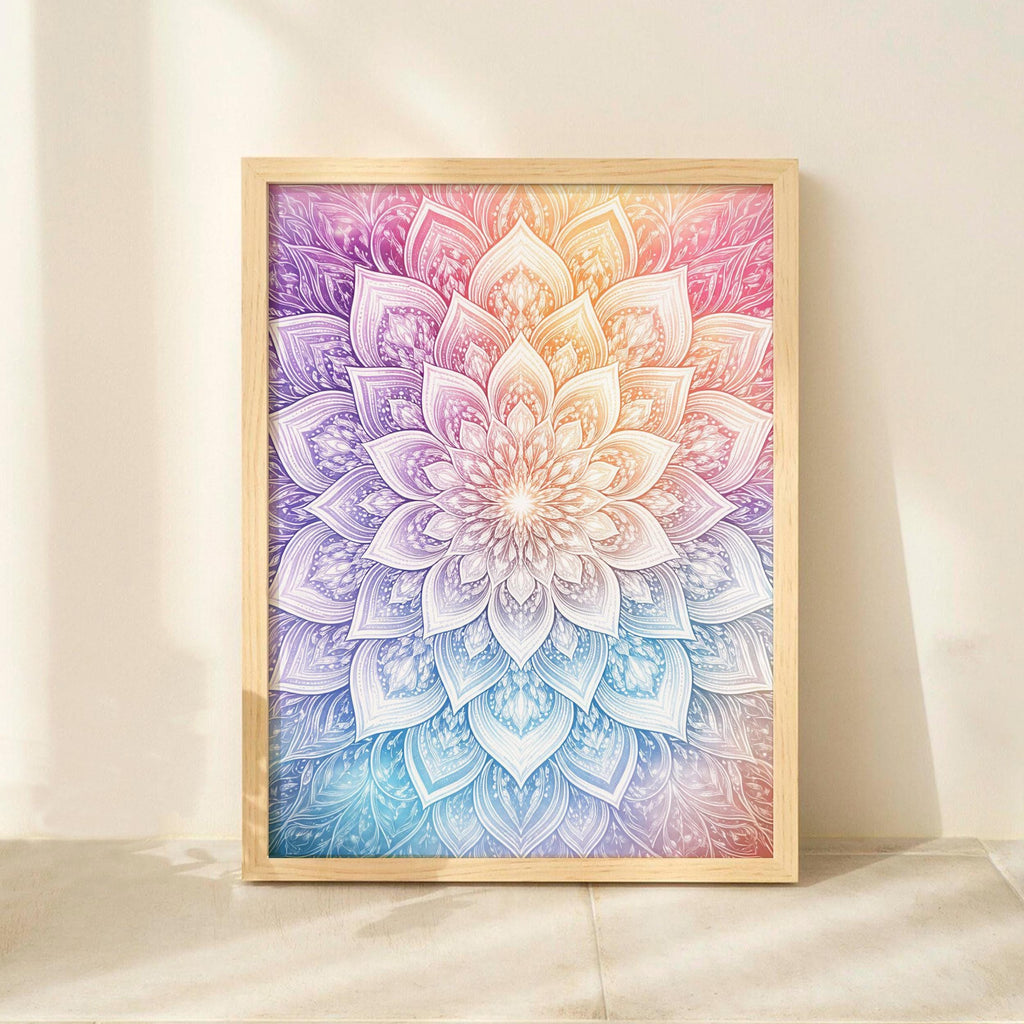 Zen Rainbow Lotus Mandala