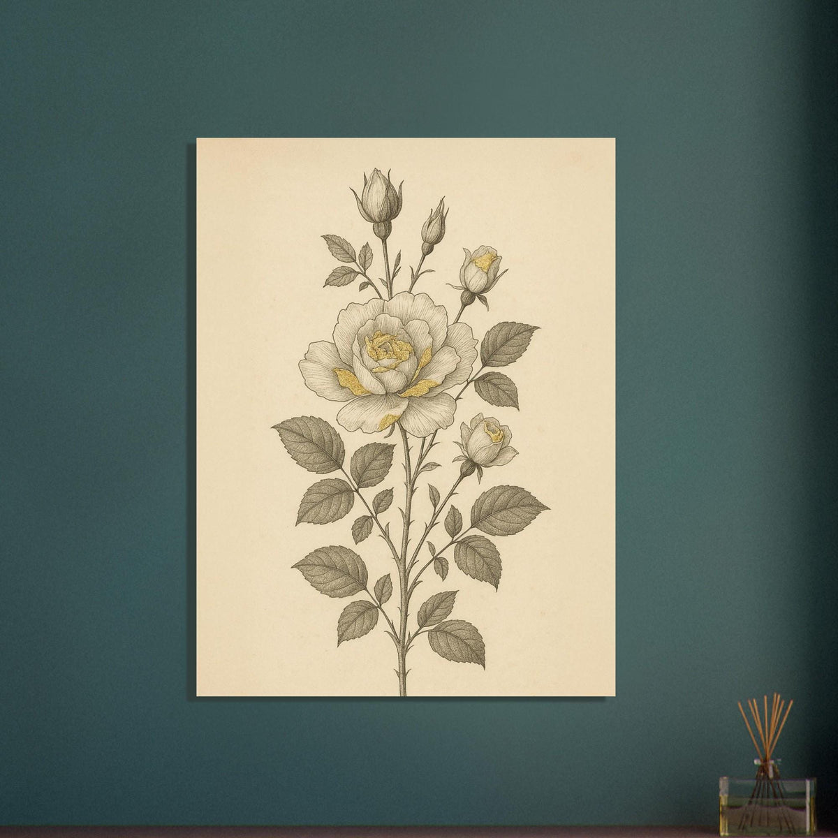 Golden Etched Rose