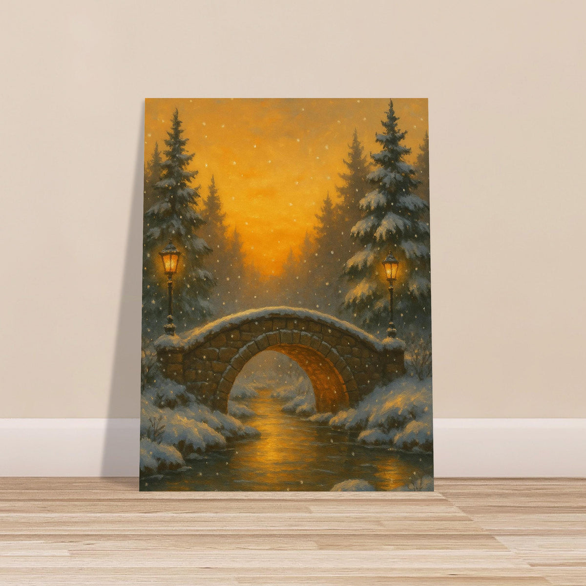 Snowy Village Bridge
