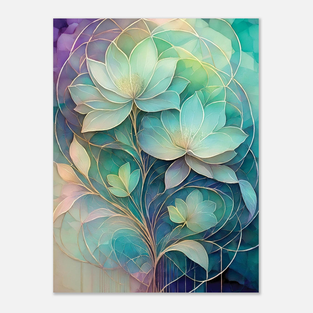 Teal Lotus Flower