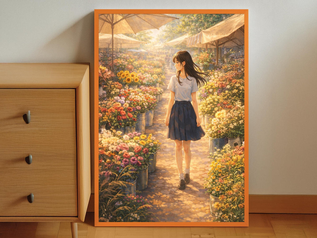 Anime Flower Market Girl
