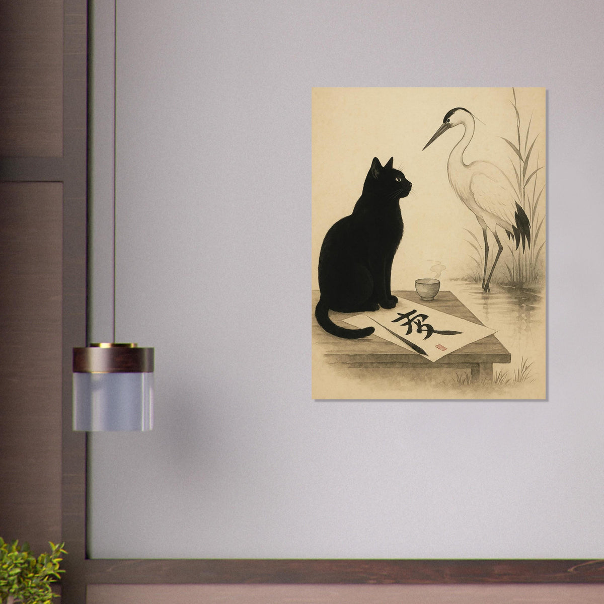 Cat and Crane