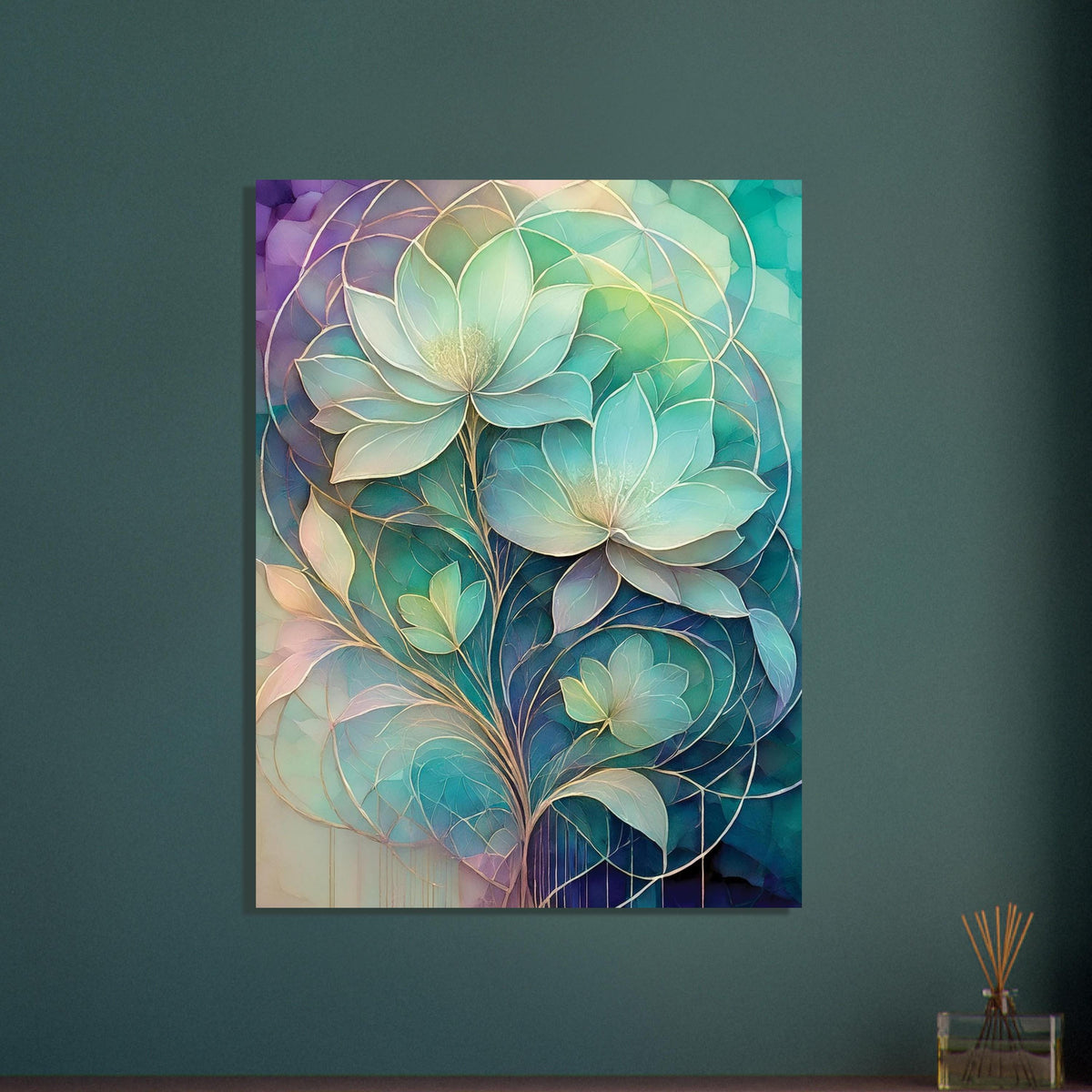 Teal Lotus Flower