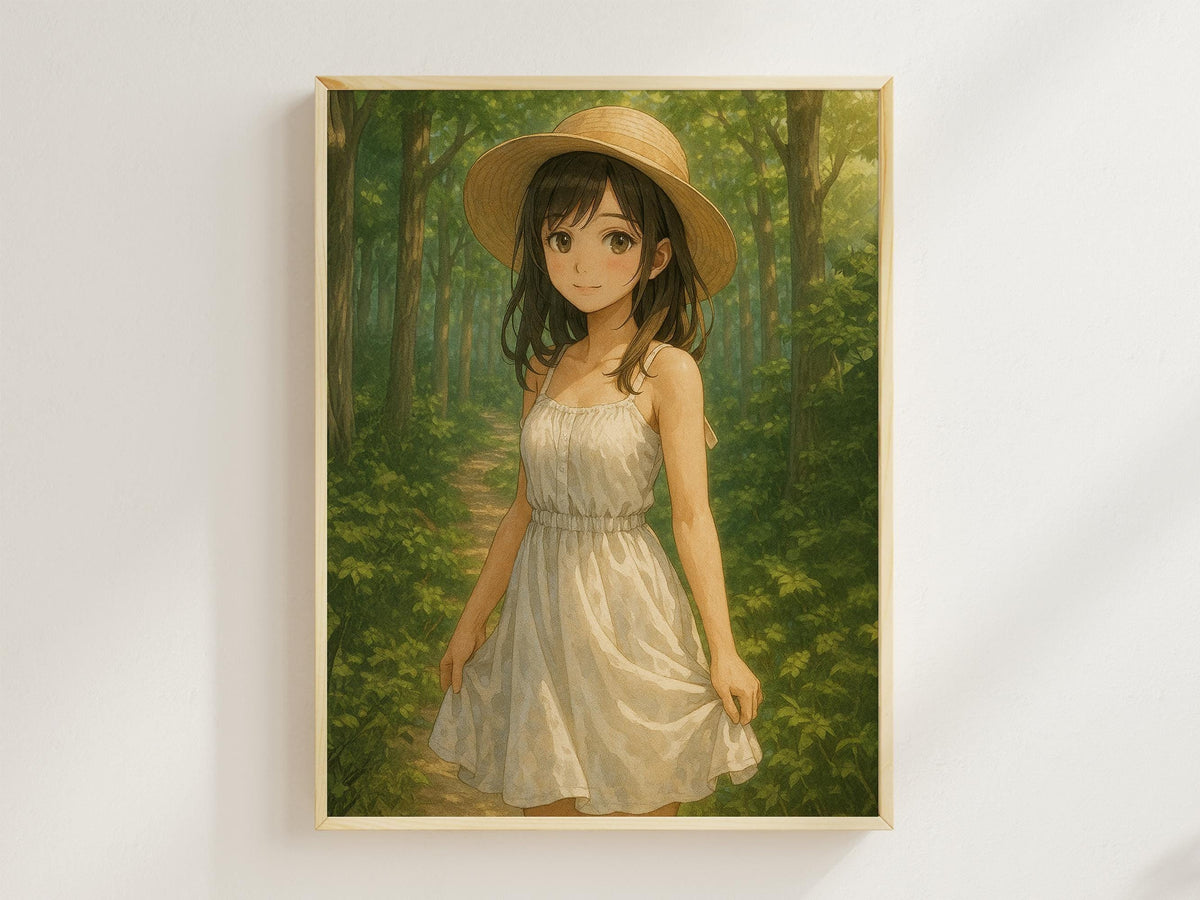 Whimsical Forest Anime Girl