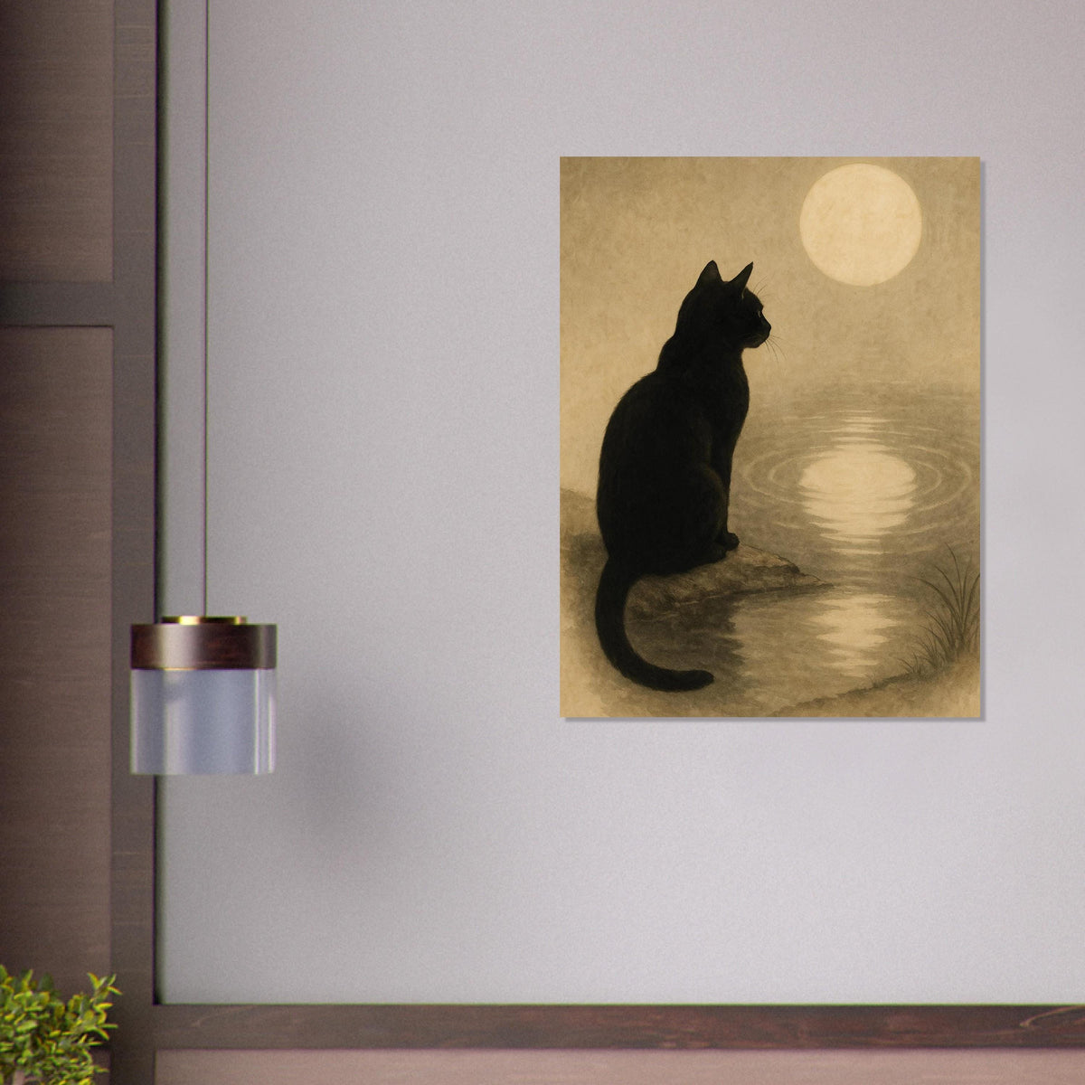 Moonlit Black Cat