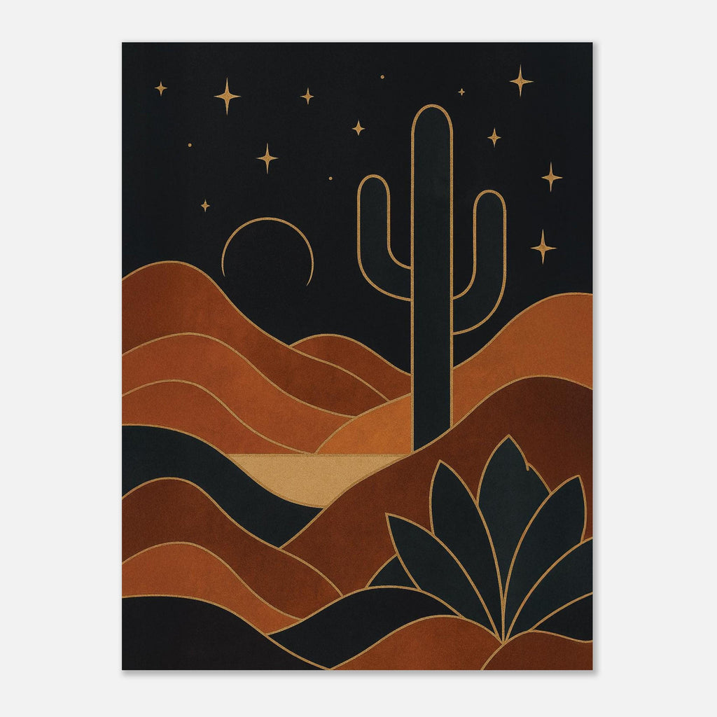 Golden Night Desert Cactus