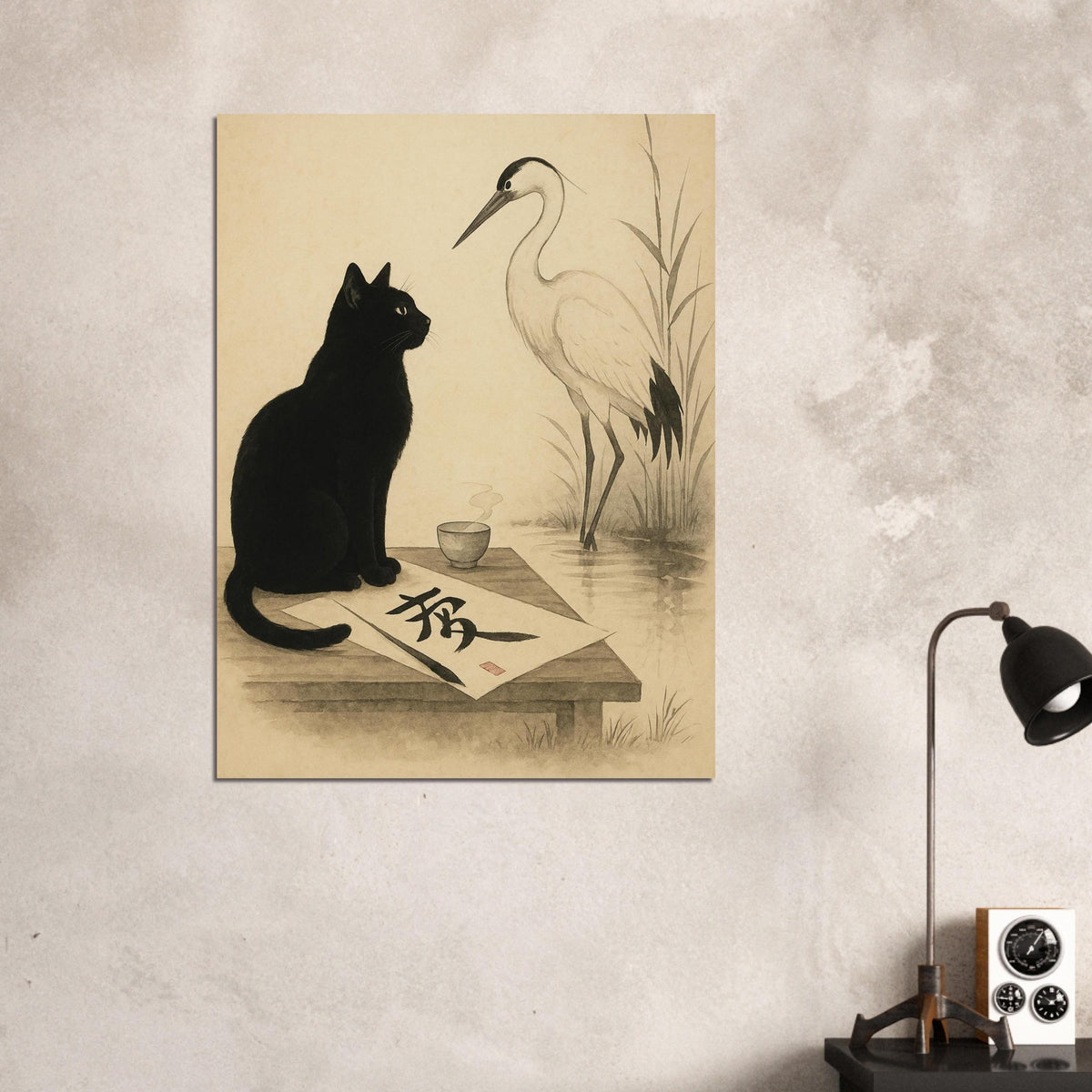 Cat and Crane