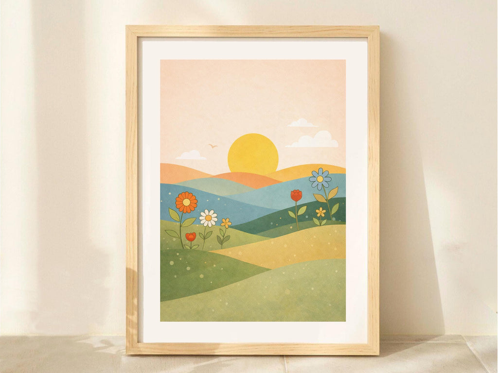 Pastel Floral Landscape