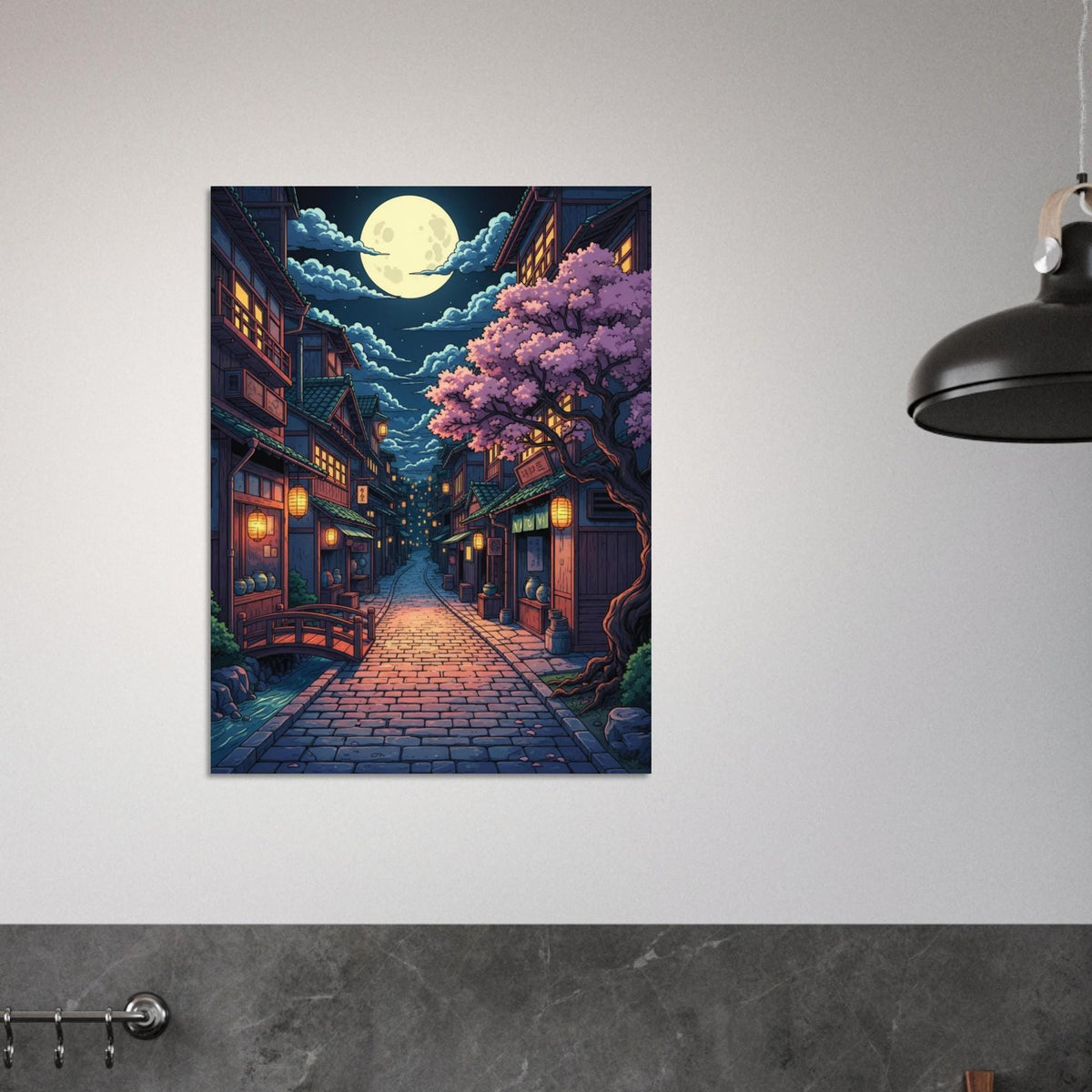 Moonlit Japanese Street