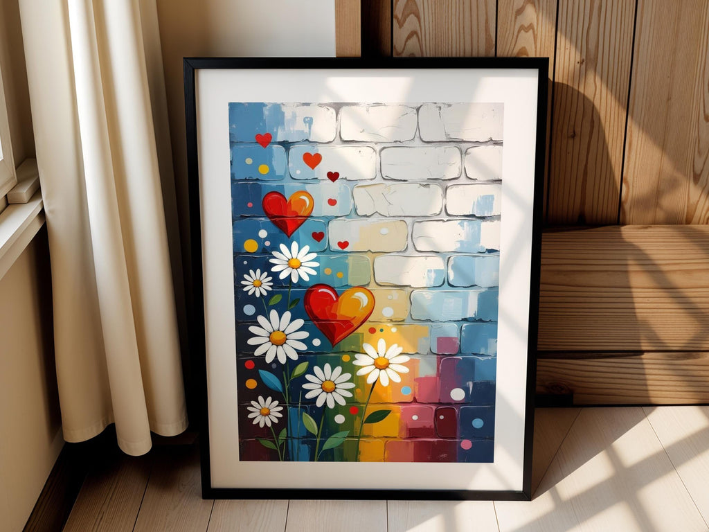 Rainbow Floral Heart