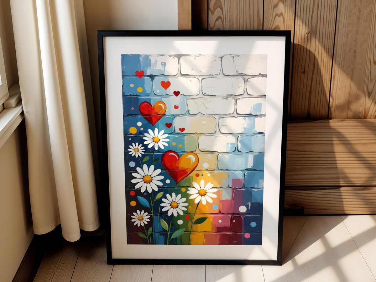Rainbow Floral Heart