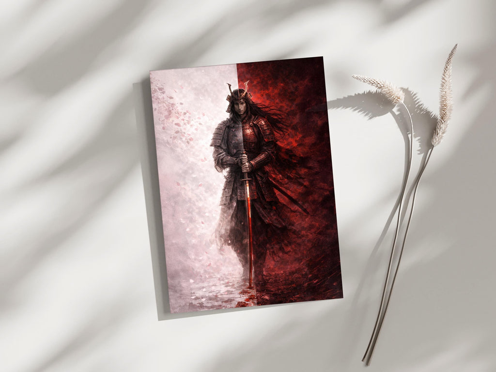 Japanese Samurai with Red Katana