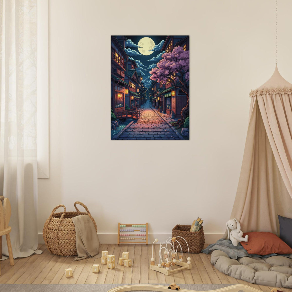 Moonlit Japanese Street