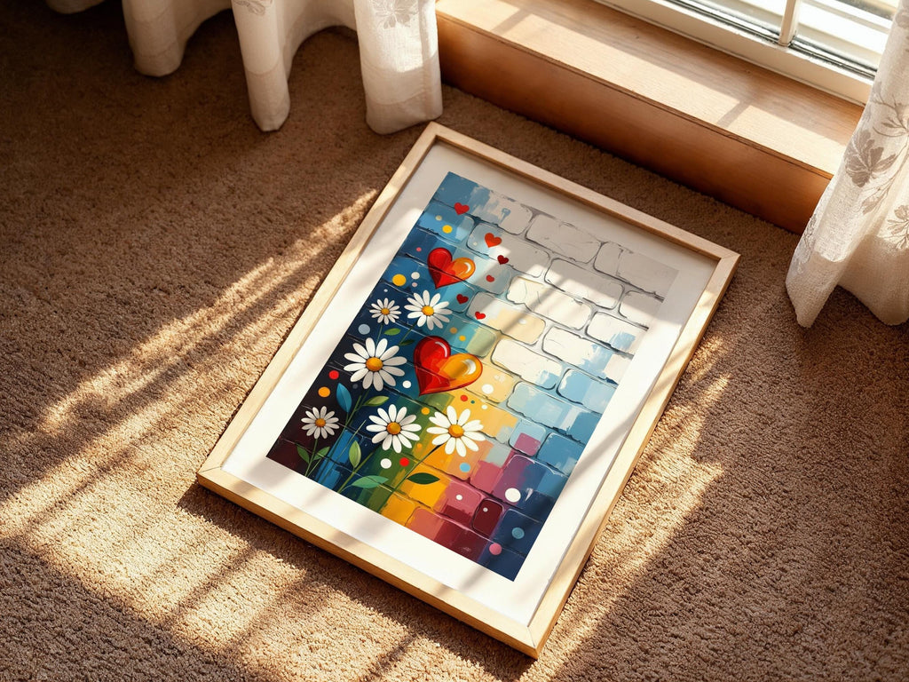Rainbow Floral Heart