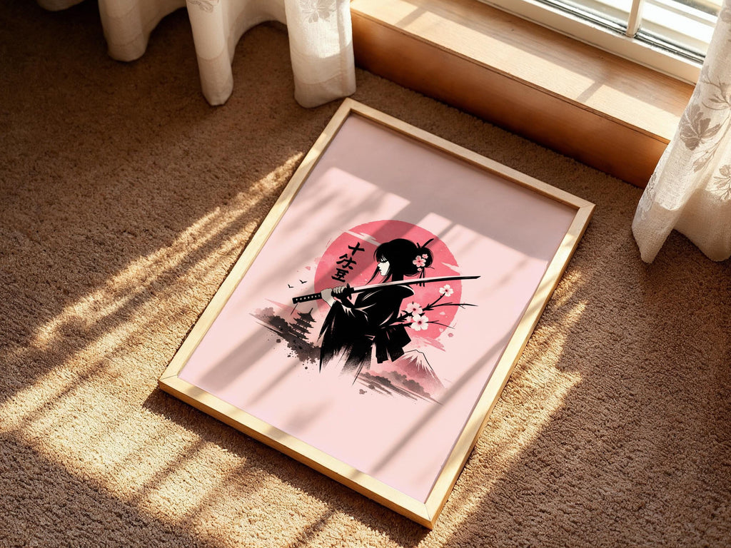 Red Sun Samurai Silhouette
