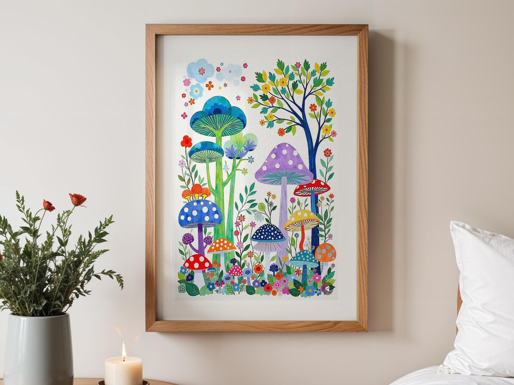 Colorful Mushroom Forest