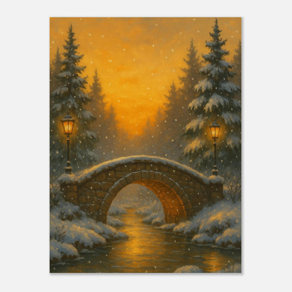 Snowy Village Bridge