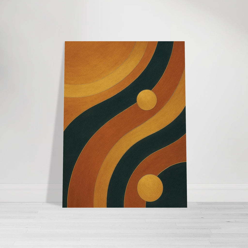 Amber Gold Abstract Waves