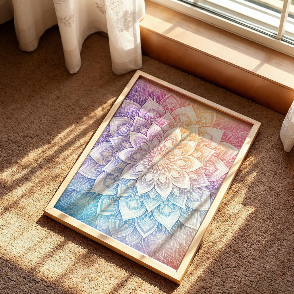 Zen Rainbow Lotus Mandala