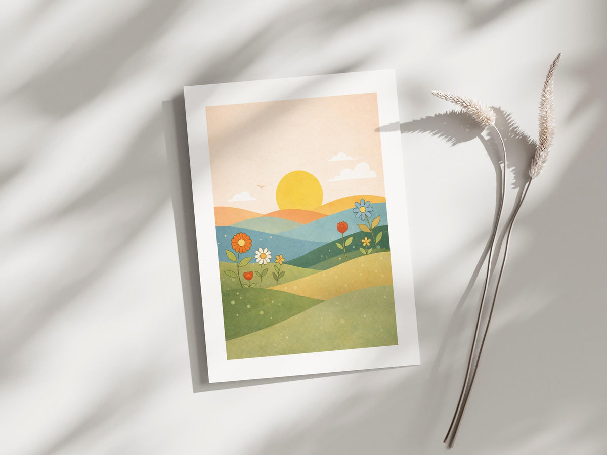 Pastel Floral Landscape