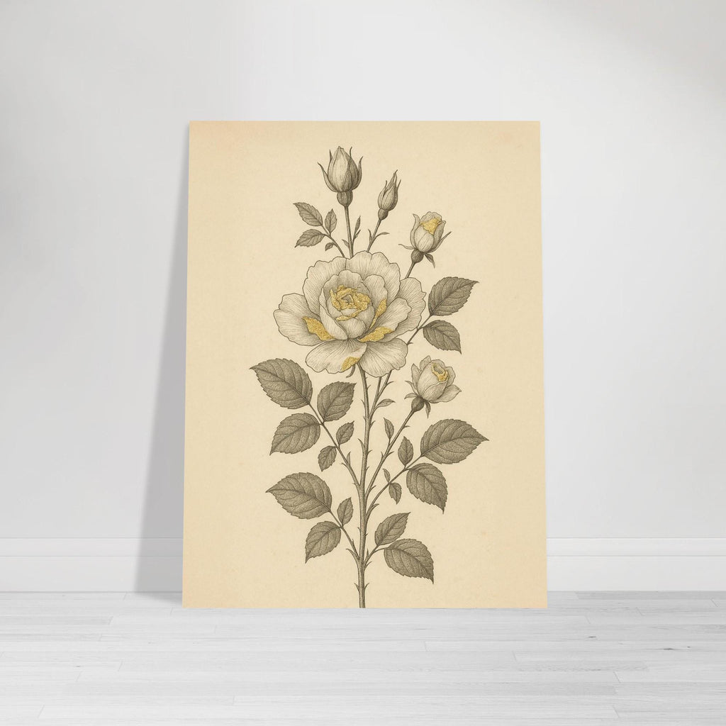 Golden Etched Rose
