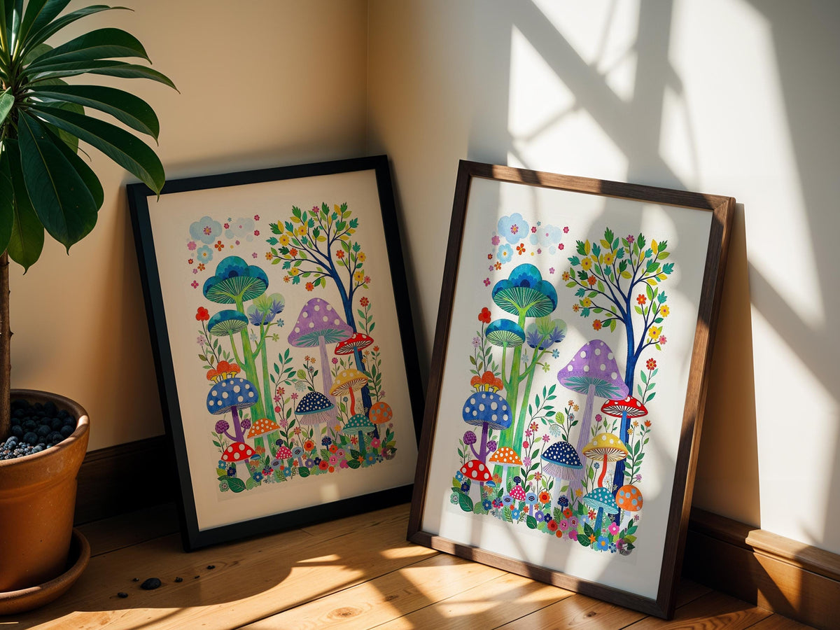Colorful Mushroom Forest