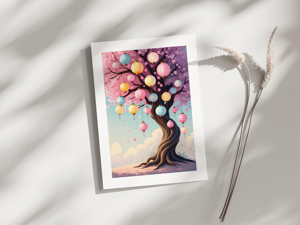Pastel Sakura Lantern Tree