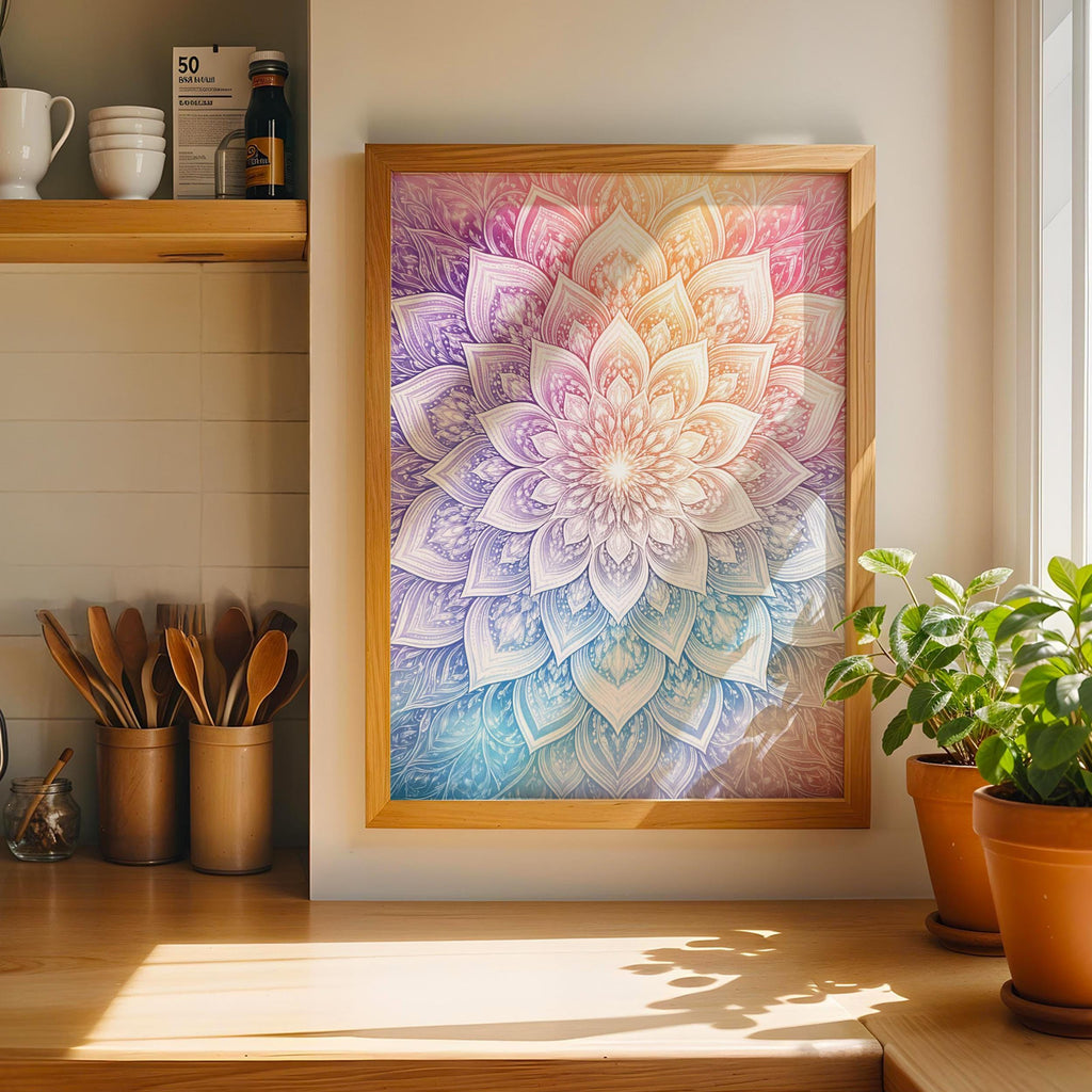 Zen Rainbow Lotus Mandala