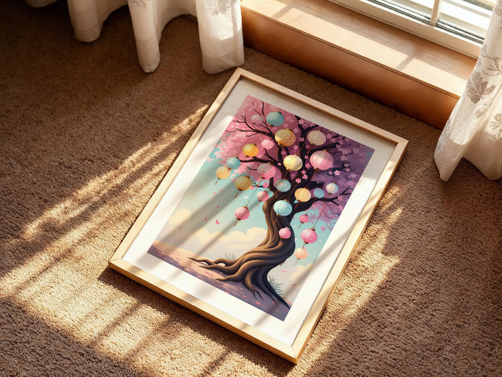 Pastel Sakura Lantern Tree