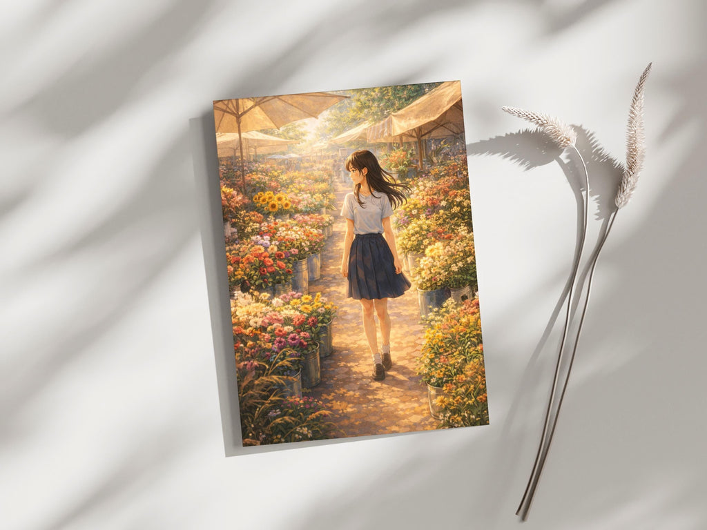 Anime Flower Market Girl