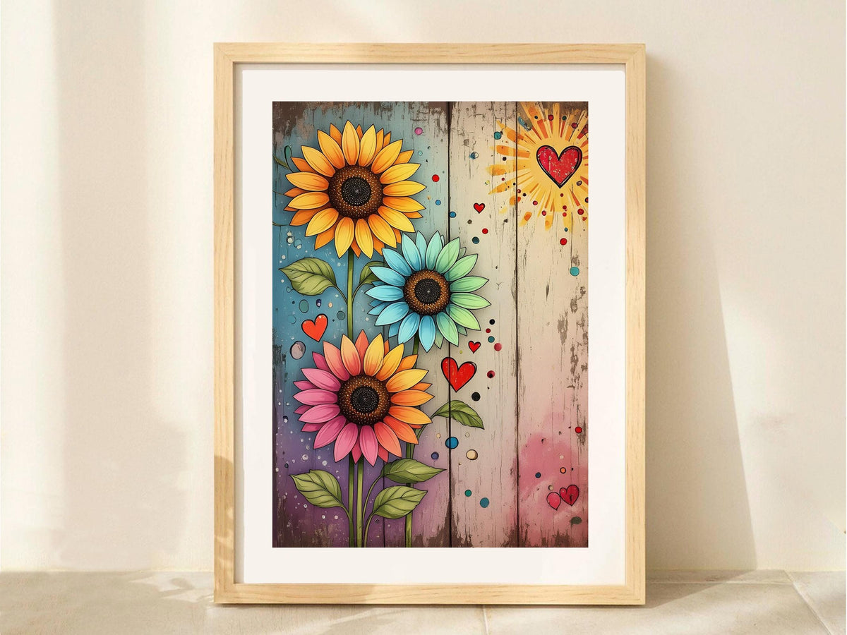 Rustic Sunflower Heart