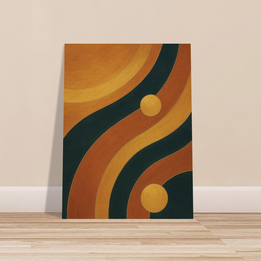 Amber Gold Abstract Waves