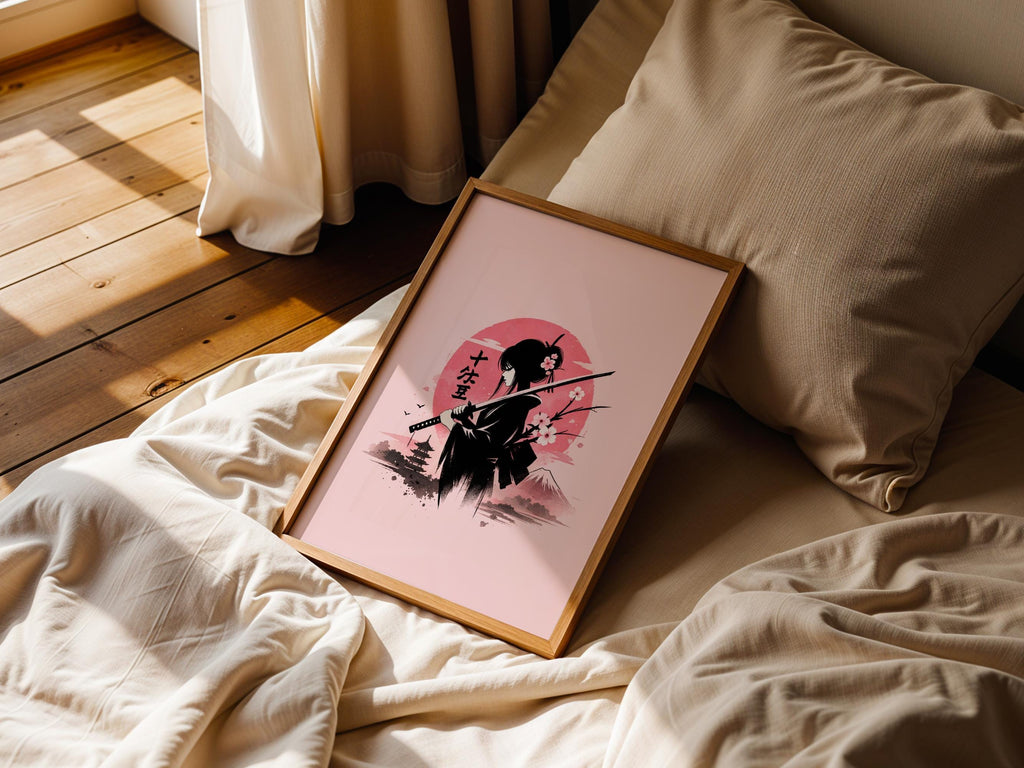 Red Sun Samurai Silhouette