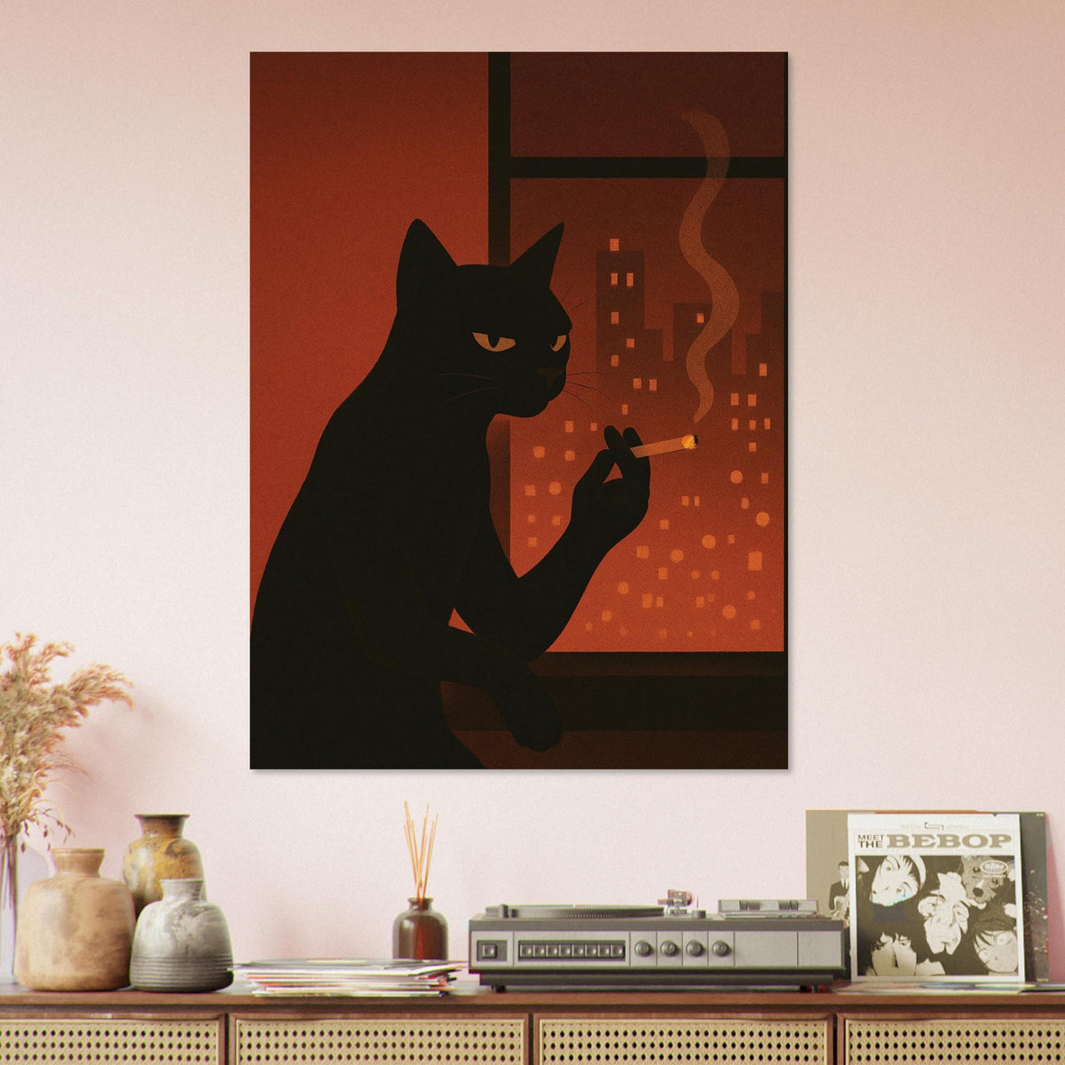 Noir Smoking Cat