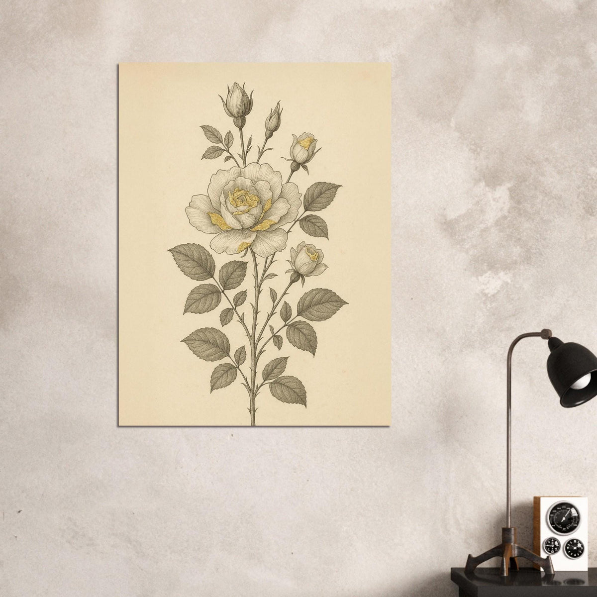 Golden Etched Rose