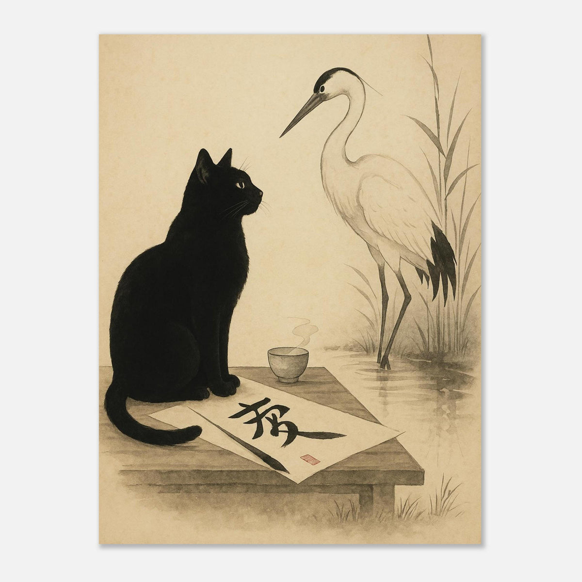 Cat and Crane