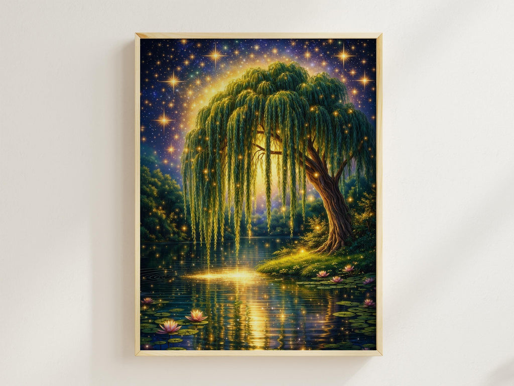 Moonlit Willow Tree