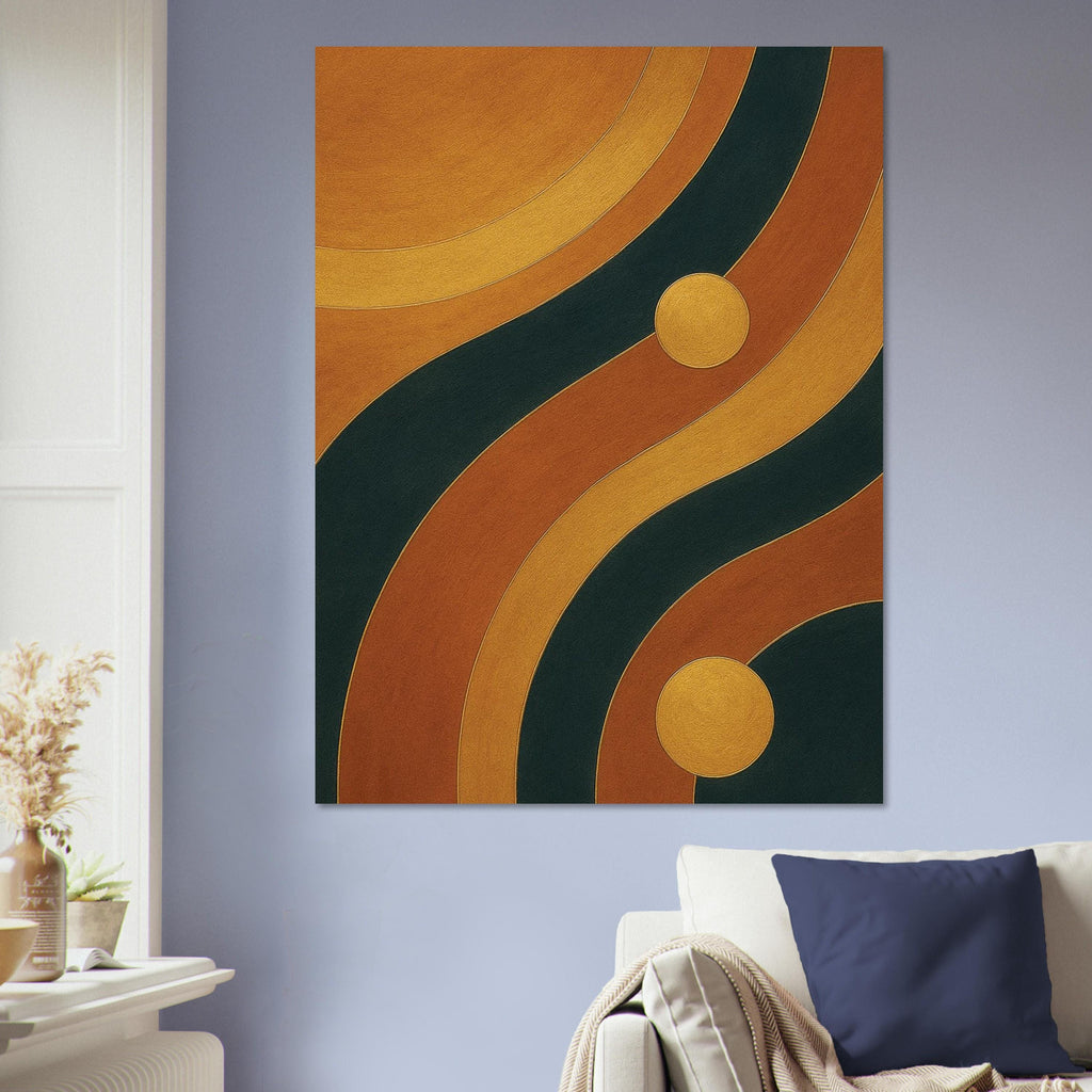 Amber Gold Abstract Waves