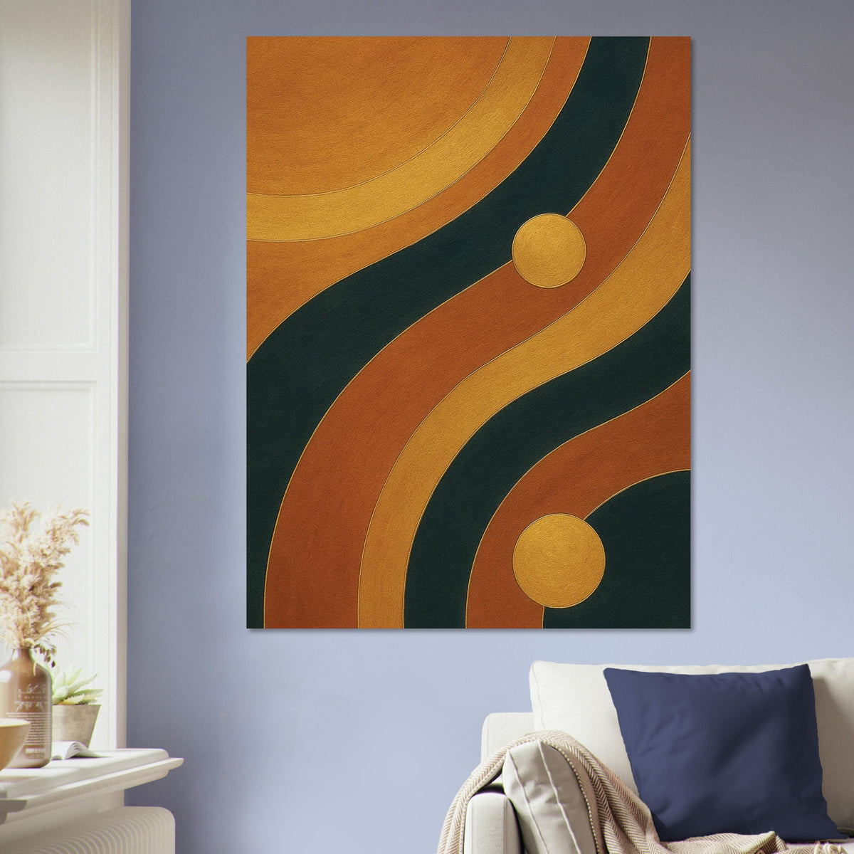 Amber Gold Abstract Waves