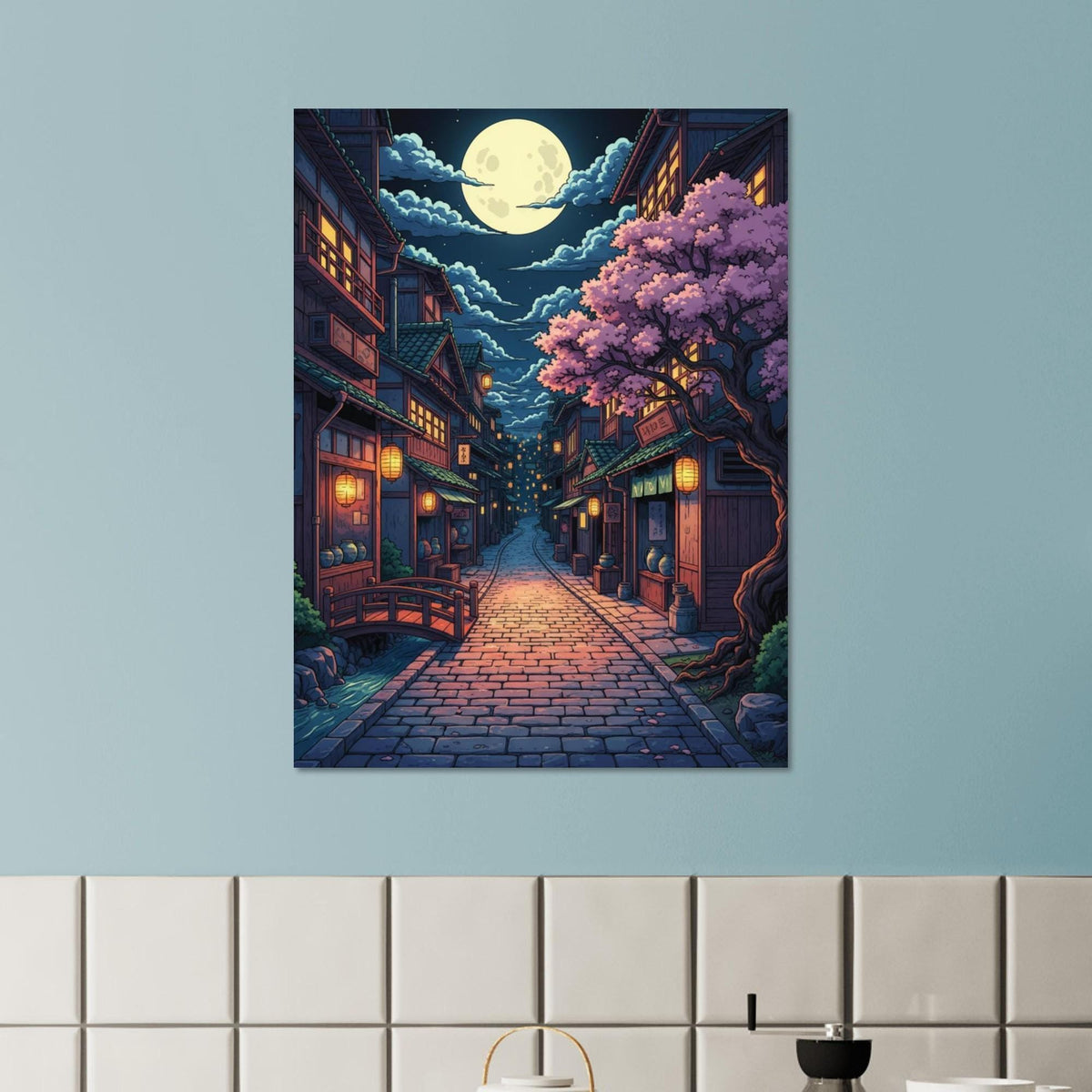 Moonlit Japanese Street