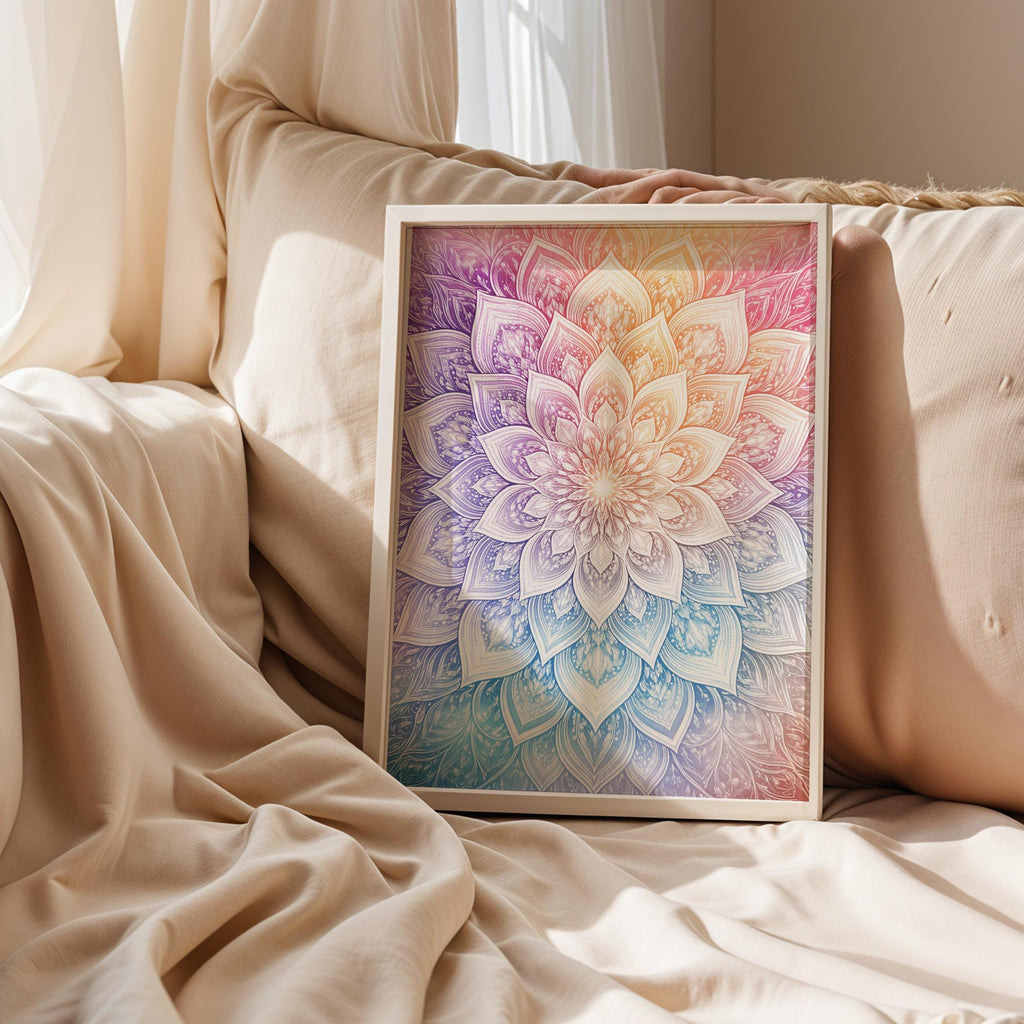 Zen Rainbow Lotus Mandala
