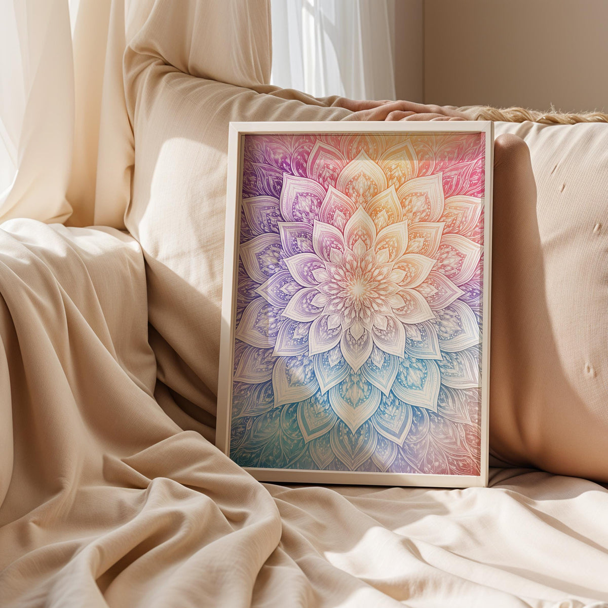 Zen Rainbow Lotus Mandala