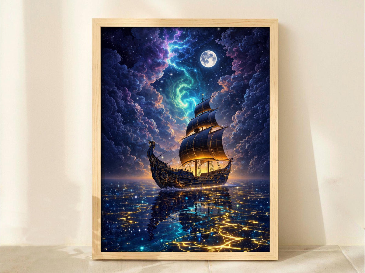 Moonlit Sailing Ship