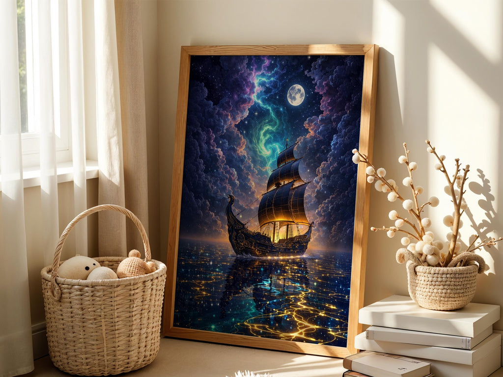 Moonlit Sailing Ship