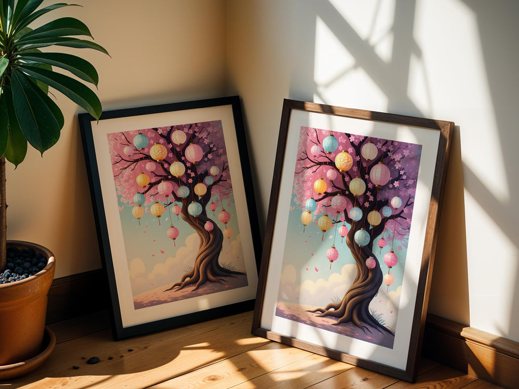Pastel Sakura Lantern Tree