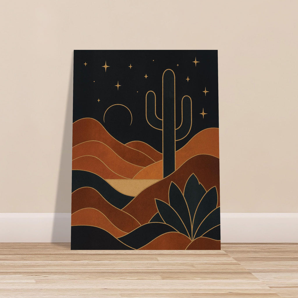 Golden Night Desert Cactus