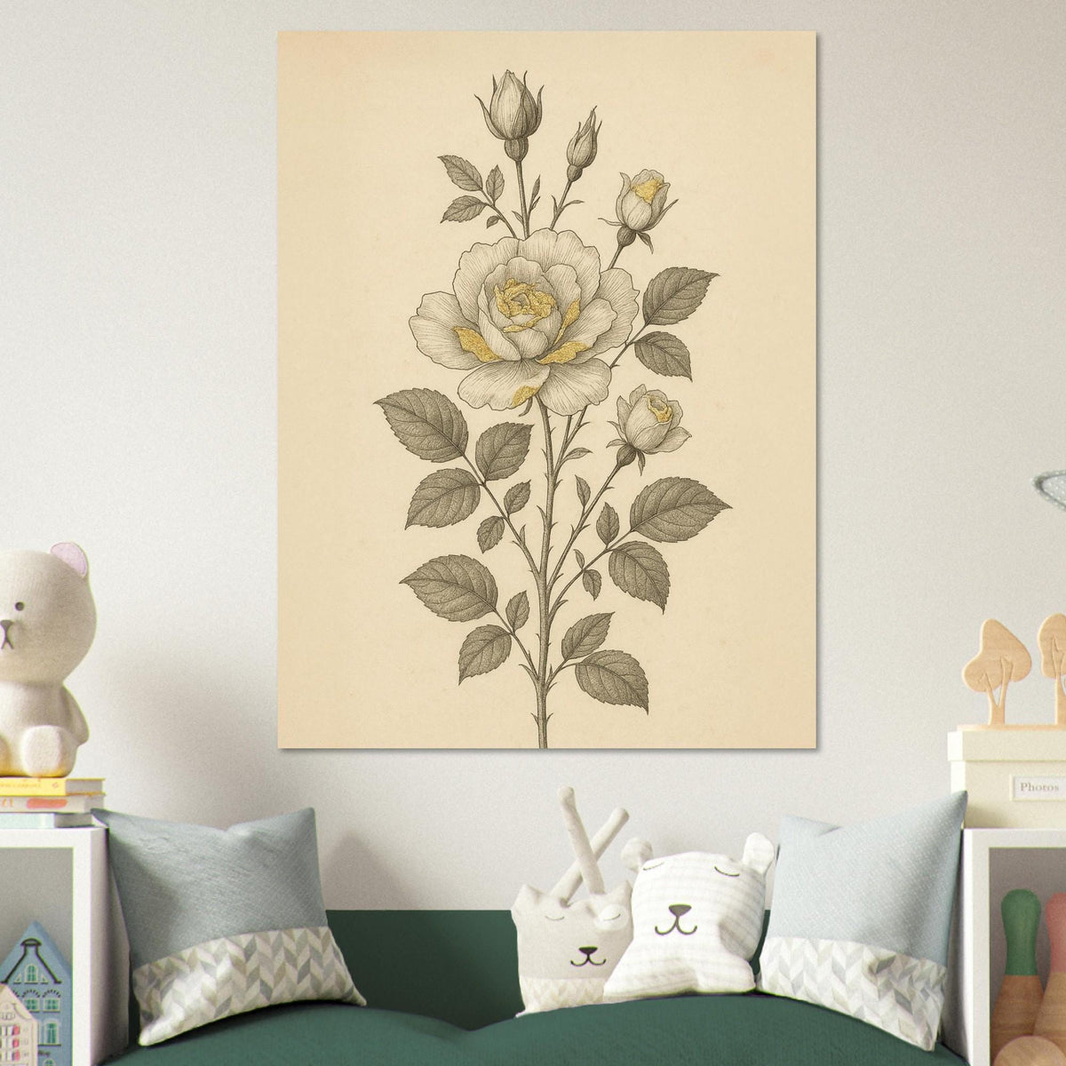 Golden Etched Rose