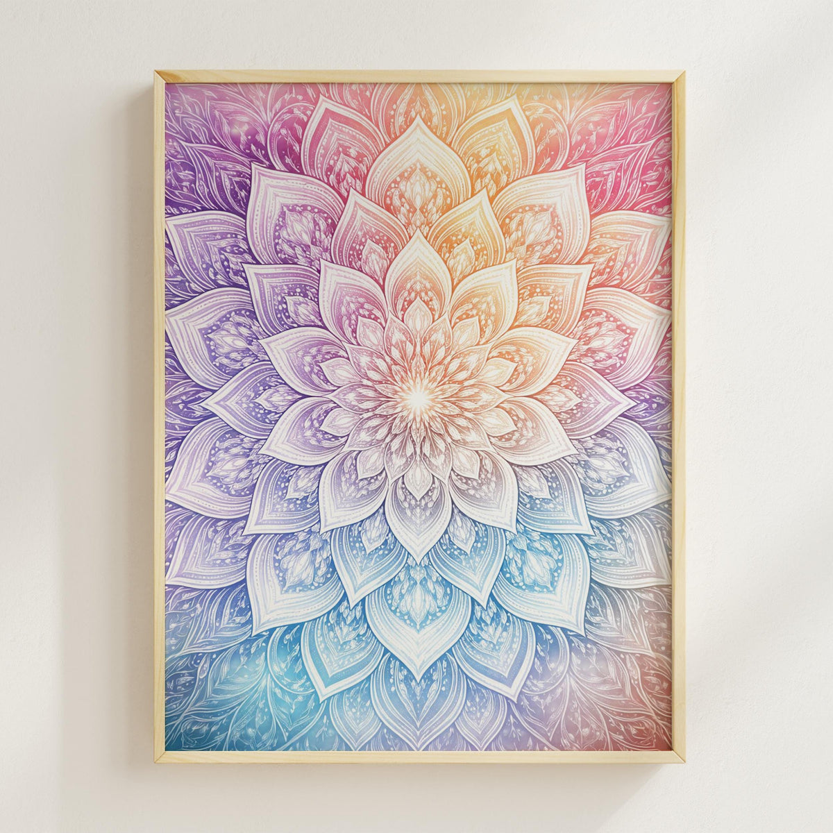 Zen Rainbow Lotus Mandala