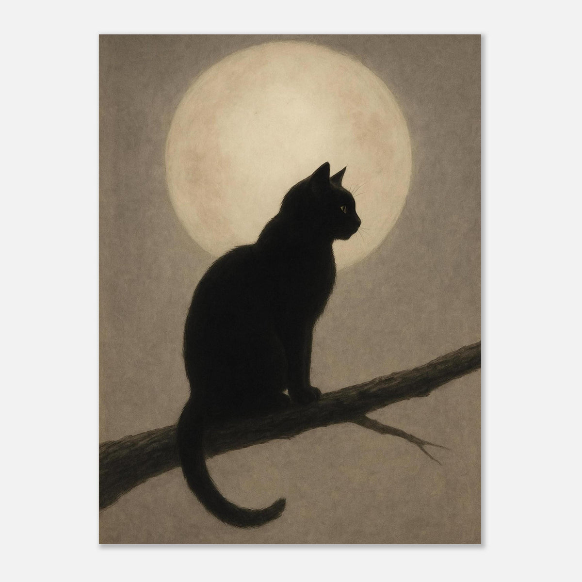 Minimal Moon Black Cat
