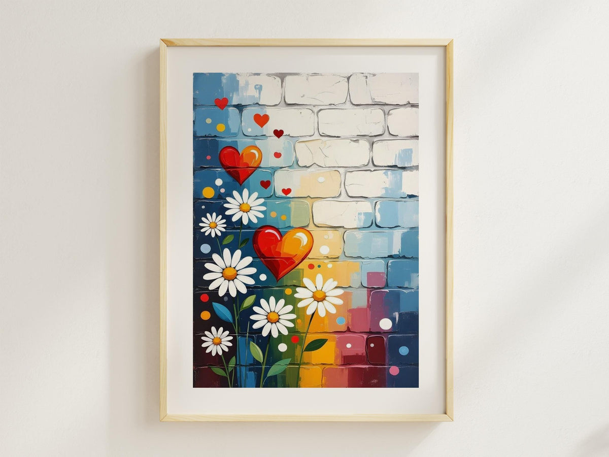 Rainbow Floral Heart